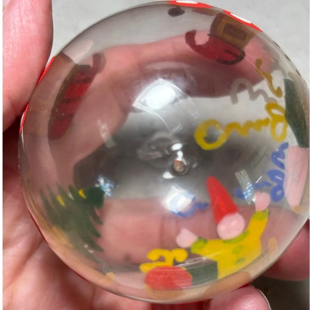 Vintage Handmade blown Christmas Train Ornament Hand Painted‎ Glass Whimsical